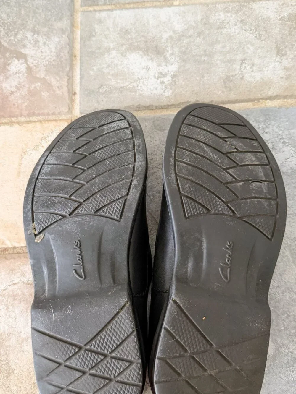 Clarks Mens Black Leather Slip On Loafers Comfort Casual Shoes 9M